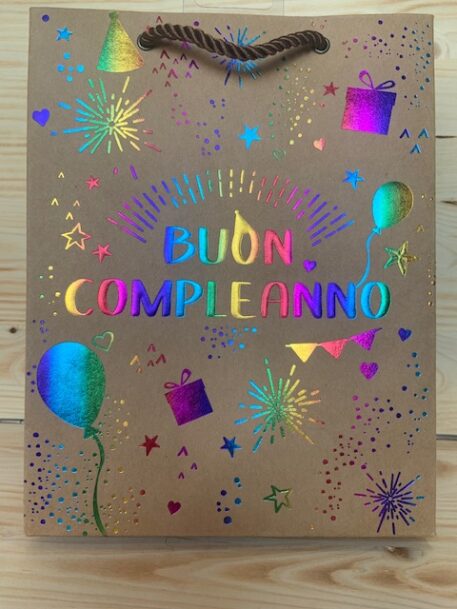 Shopper Carta Kraft Buon Compleanno